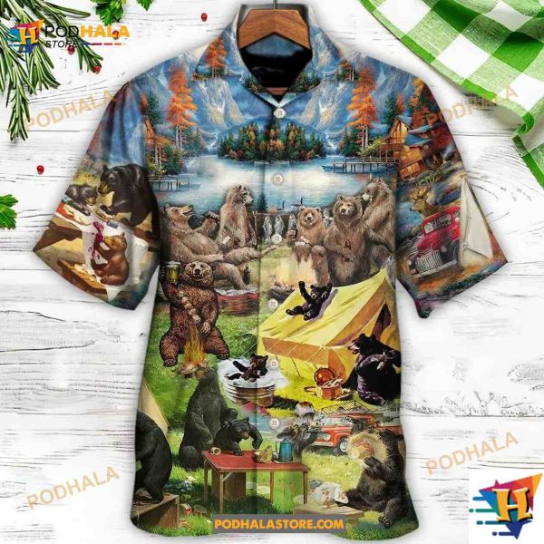 Camping Worst Case Scenario Bears Eat Hawaiian Shirt