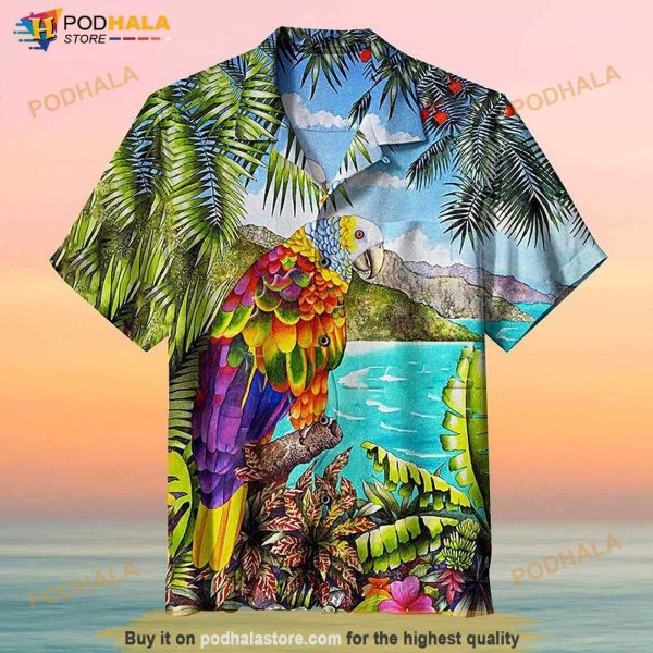 Caribbean St Vincent Parrot Vintage Summer Hawaiian Shirt