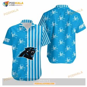 Carolina Panthers Stripes And Skull Hawaii Shirt Summer Collection