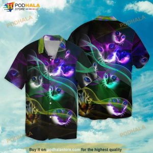 Cat Neon Hawaiian Shirt