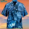 Cats Love Blue Neon Vintage Beach Button Down Hawaiian Shirt