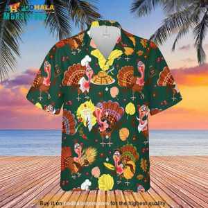 Chef Turkeys Thanksgiving Summer Chicken Button Down Hawaiian Shirt