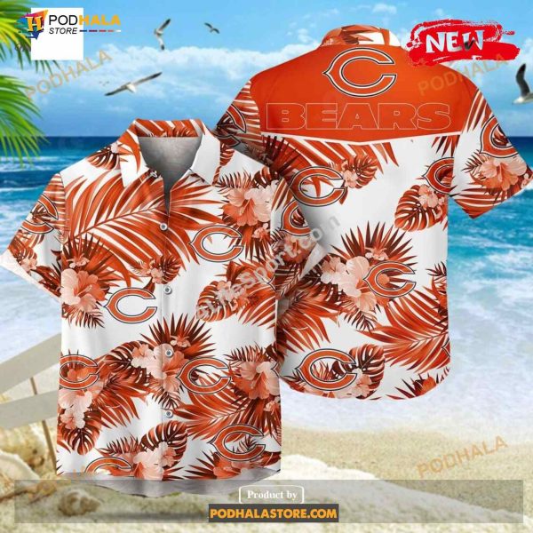 Chicago Bears NFL Palm Leaves Hot Summer Collection Funny 3D NFL Hawaiian Shirt