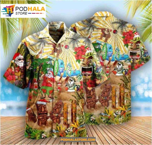 Christmas Mele Kalikimaka Vintage Summer Hawaiian Shirt