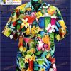 Cocktail Flowers Vintage Beach Short Sleeve Hawaiian Shirt