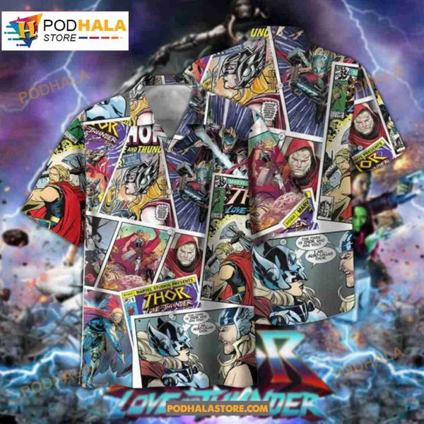 Comic Thor Love And Thunder Hawaiian Shirt