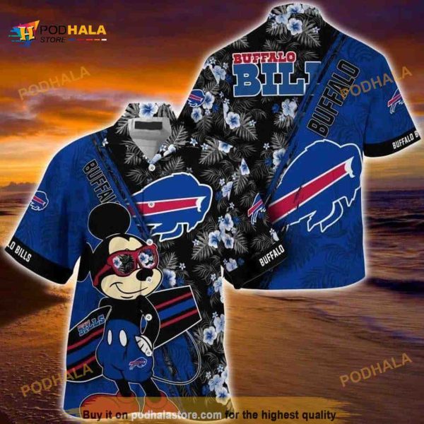 Cool Mickey Mouse Buffalo Bills Hawaiian Shirt Gift For Disney Lovers