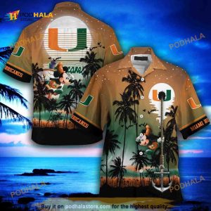 Cool Mickey Mouse Disney Miami Hurricanes Hawaiian Shirt Best Beach Gift