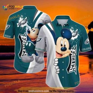 Cool Mickey Mouse Disney NFL Philadelphia Eagles Hawaiian Shirt