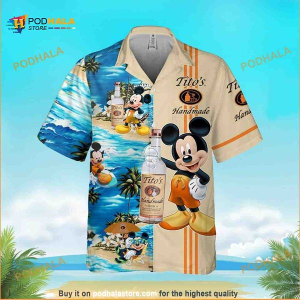 Cool Mickey Mouse Disney Tito’s Handmade Vodka Hawaiian Shirt