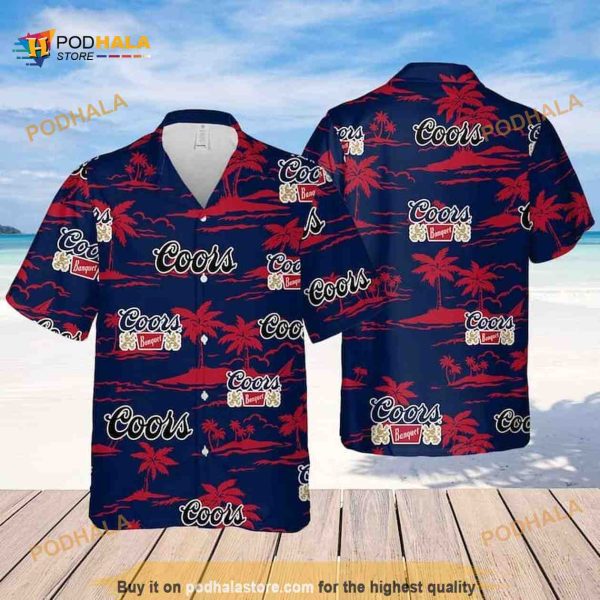 Coors Banquet Beer Beach Pattern Funny Hawaiian Shirt