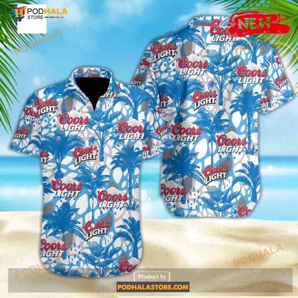 Coors Light Summer Tropical Coconut Tree Style Funny Hawaiian Shirt