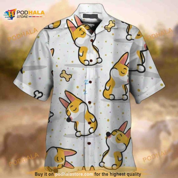 Corgi Chibi Funny Hawaiian Shirt Gift For Beach Lovers