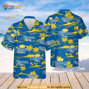 Corona Extra Beach Pattern Funny Hawaiian Shirt