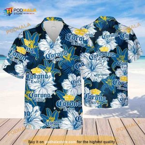 Corona Extra Beer Floral Pattern Funny Hawaiian Shirt