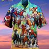 Cowboy Racing Horse Print Hawaiian Shirt