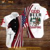 Cross Jesus Bible American Flags 4th Of July Independence Day God Beer And Camping Hawaiian Shirt