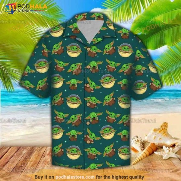 Cute Baby Yoda Star Wars Movie 3D Hawaiian Shirt