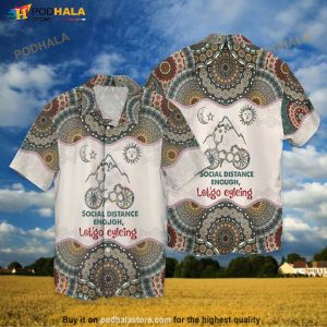 Cycling Boho Pattern Social Distance Enough Let’s Go Cycling Hawaiian Shirt