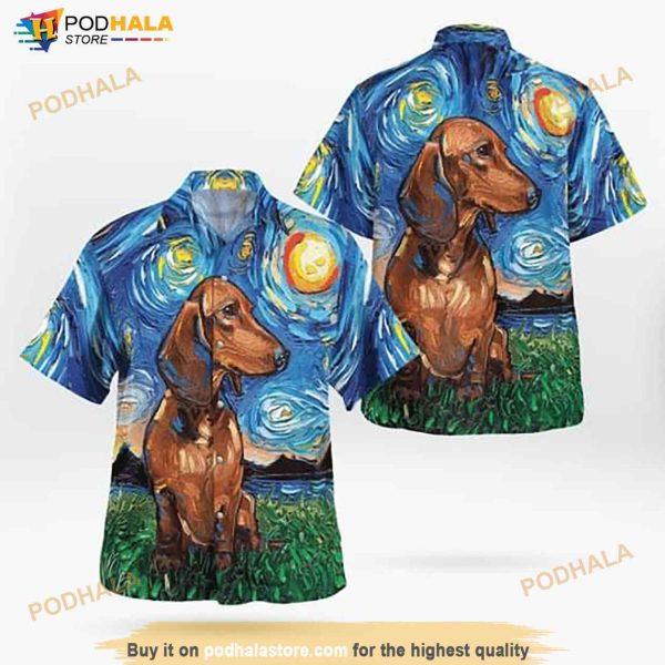 Dachshund Dog Lover Print Hawaiian Shirt