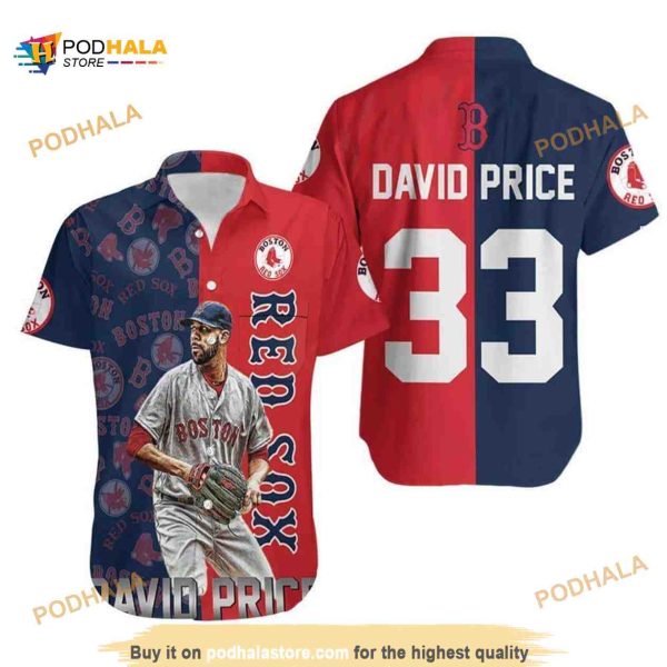 David Price 33 Boston Red Sox Funny Hawaiian Shirt Gift For Sport Fans