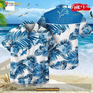 Detroit Lions NFL Palm Leaves Hot Summer Collection Funny 3D NFL Hawaiian Shirt