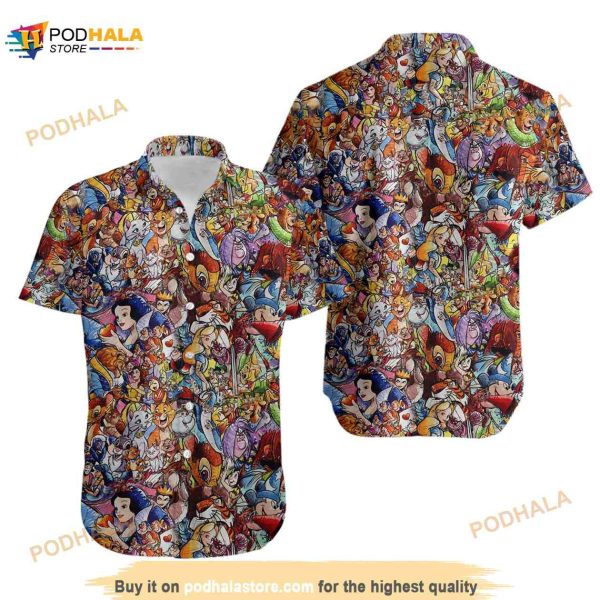 Disney All Characters Collection Funny Hawaiian Shirt For Women Men