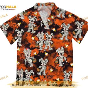 Disney Halloween Candy Corn Mickey Minnie Mouse Mummy Costume Hawaiian