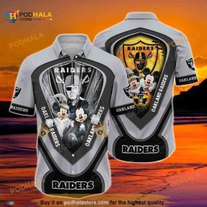 Disney Hawaiian Shirt Mickey Halloween Night Las Vegas Raiders