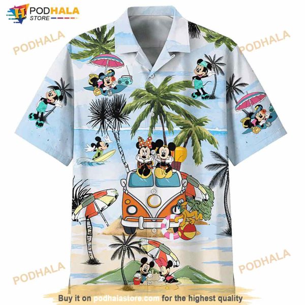 Disney Mickey And Minnie Print Hawaiian Shirt