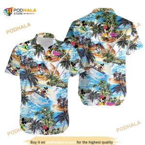 Disney Mickey Mouse Summer Button Up Hawaiian Shirt Aloha Shirt