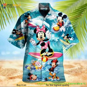 Disney Minnie Mouse Surfing Funny Hawaiian Shirt