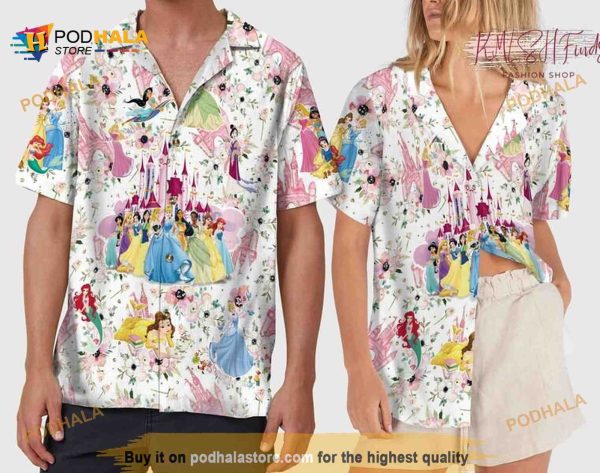 Disney Princess Castle Hawaiian Shirt