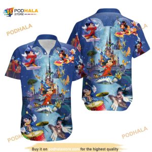 Disney Wonderful World Mickey Magic Summer Tropical Summer Hawaiian Shirt