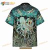 Diver Fighting With Octopus Button Down Short Sleeve Series Vintage Beach Hawaiian Shirt