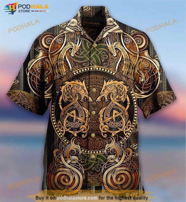 Dragon Viking Print Hawaiian Shirt