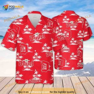 Duvel Beer Funny Hawaiian Shirt Coconut Island Pattern