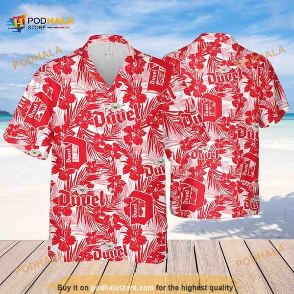 Duvel Beer Funny Hawaiian Shirt Tropical Flower Pattern