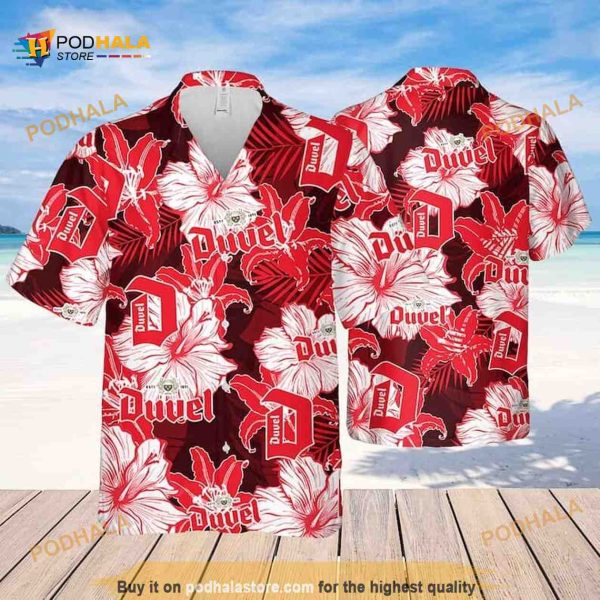 Duvel Beer Funny Hawaiian Shirt Tropical Flower Pattern Beach Lovers Gift