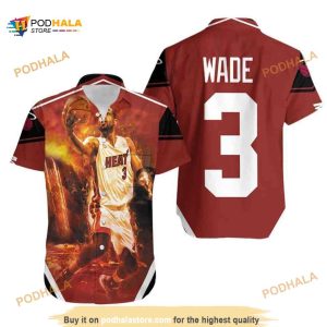 Dwyane Wade 3 Miami Heat Funny Hawaiian Shirt