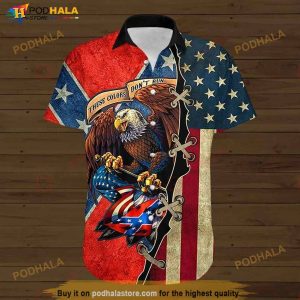 Eagle American Flag 4th Of July 3D Hawaiian Shirt