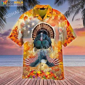 Eagle And Turkey Thanksgiving Hawaiian Shirt