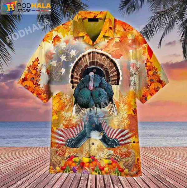 Eagle And Turkey Thanksgiving Hawaiian Shirt