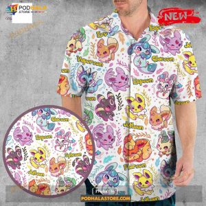 Eevee Evolution Cute Pattern Enjoy This Summer Funny Hawaiian Shirt