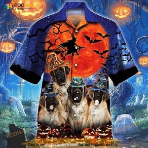 English Mastiff Dog Lovers Halloween Night Hawaiian Shirt