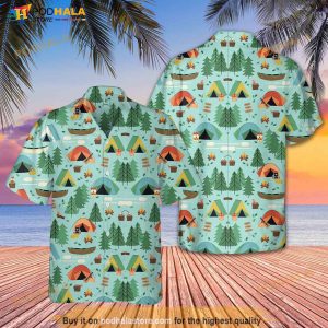 Family Summer Camping Hawaiian Outdoor Adventure Shirt