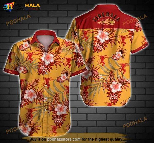 Fireball Cinnamon Whisky Hawaiian Shirt