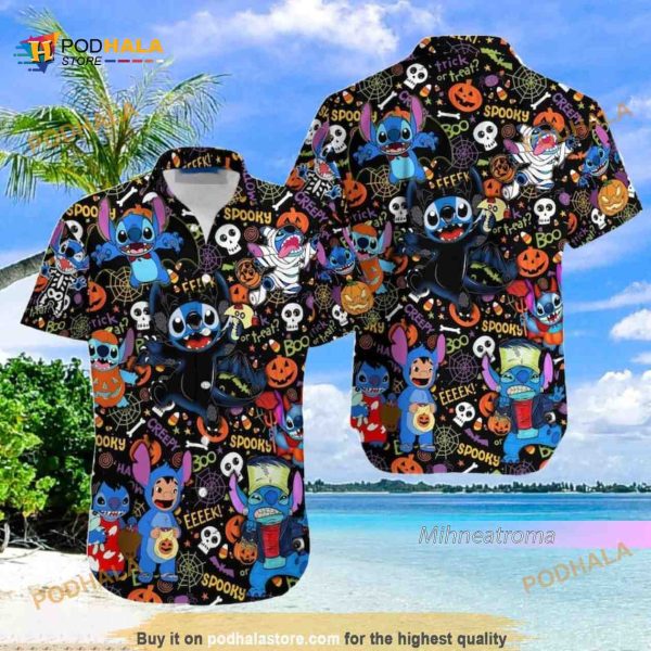 Funny Stitch Halloween Hawaiian Shirt