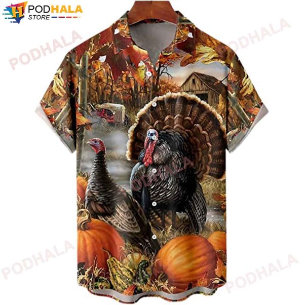 Funny Turkey Thanksgiving Hawaiian Shirt