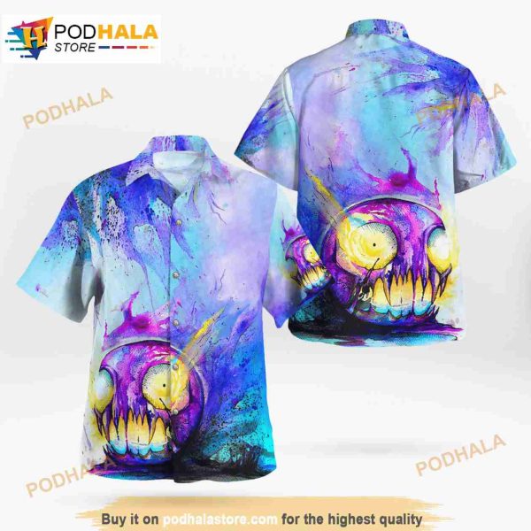 Gastly Halloween Pokemon 3D Funny Hawaiian Shirt